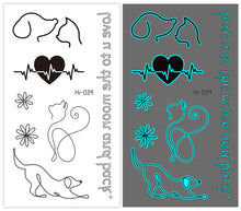 Load image into Gallery viewer, Cute Waterproof Blue Luminous Tattoo Stickers Small Fresh Animal Tattoo Stickers Deer Panda Penguin Dog Arm Tattoo Sticker