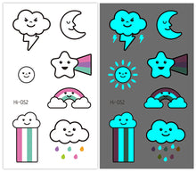 Load image into Gallery viewer, Cute Waterproof Blue Luminous Tattoo Stickers Small Fresh Animal Tattoo Stickers Deer Panda Penguin Dog Arm Tattoo Sticker