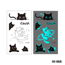 Load image into Gallery viewer, Blue Luminous Tattoo Stickers Waterproof Small Fresh Cute Animal Tattoo Stickers Deer Panda Penguin Dog Arm Tattoo Sticker