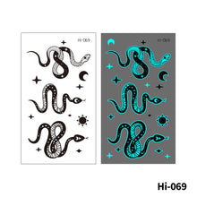 Load image into Gallery viewer, Blue Luminous Tattoo Stickers Waterproof Small Fresh Cute Animal Tattoo Stickers Deer Panda Penguin Dog Arm Tattoo Sticker