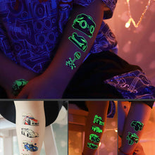 Load image into Gallery viewer, Waterproof Cool Racing Motorcycle Luminous Tattoo Stickers Glow Stickers Party Tattoo Stickers Men Women Tattoo Sticker
