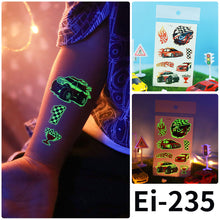 Load image into Gallery viewer, Waterproof Cool Racing Motorcycle Luminous Tattoo Stickers Glow Stickers Party Tattoo Stickers Men Women Tattoo Sticker