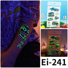 Load image into Gallery viewer, Waterproof Cool Racing Motorcycle Luminous Tattoo Stickers Glow Stickers Party Tattoo Stickers Men Women Tattoo Sticker