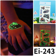 Load image into Gallery viewer, Waterproof Cool Racing Motorcycle Luminous Tattoo Stickers Glow Stickers Party Tattoo Stickers Men Women Tattoo Sticker