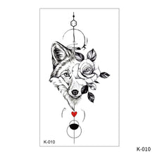 Load image into Gallery viewer, Creative Small Fresh Tattoo Stickers Black and White Animal Disposable Tattoo Stickers Dreamcatcher Arm Body Moon Tattoo Stickers