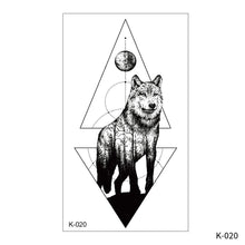 Load image into Gallery viewer, Creative Small Fresh Tattoo Stickers Black and White Animal Disposable Tattoo Stickers Dreamcatcher Arm Body Moon Tattoo Stickers