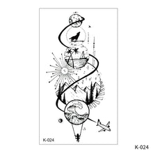 Load image into Gallery viewer, Creative Small Fresh Tattoo Stickers Black and White Animal Disposable Tattoo Stickers Dreamcatcher Arm Body Moon Tattoo Stickers