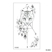 Load image into Gallery viewer, Creative Small Fresh Tattoo Stickers Black and White Animal Disposable Tattoo Stickers Dreamcatcher Arm Body Moon Tattoo Stickers