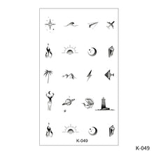 Load image into Gallery viewer, Creative Small Fresh Tattoo Stickers Black and White Animal Disposable Tattoo Stickers Dreamcatcher Arm Body Moon Tattoo Stickers