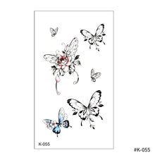 Load image into Gallery viewer, Creative Small Fresh Tattoo Stickers Black and White Color Disposable Tattoo Stickers Arm Body Butterfly Moon Tattoo Stickers