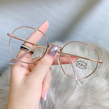 Load image into Gallery viewer, Art Retro Polygon Anti Blue Light Glasses Metal Frame Flat Glasses Fashion Comfortable Transparent Glasses For Women Men
