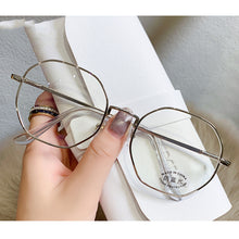 Load image into Gallery viewer, Art Retro Polygon Anti Blue Light Glasses Metal Frame Flat Glasses Fashion Comfortable Transparent Glasses For Women Men