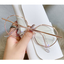 Load image into Gallery viewer, Art Retro Polygon Anti Blue Light Glasses Metal Frame Flat Glasses Fashion Comfortable Transparent Glasses For Women Men