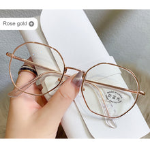 Load image into Gallery viewer, Art Retro Polygon Anti Blue Light Glasses Metal Frame Flat Glasses Fashion Comfortable Transparent Glasses For Women Men