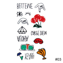 Load image into Gallery viewer, Personalized Fashion Colorful Small Fresh Tattoo Stickers Waterproof Long-lasting Tattoo Stickers Temporary Body Art Tattoo
