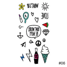 Load image into Gallery viewer, Personalized Fashion Colorful Small Fresh Tattoo Stickers Waterproof Long-lasting Tattoo Stickers Temporary Body Art Tattoo