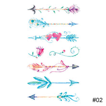 Load image into Gallery viewer, Colorful Small Fresh Tattoo Stickers Waterproof Long-lasting Tattoo Stickers Temporary Arm Leg Chest Body Art Tattoo Stickers