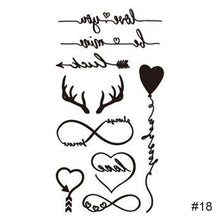 Load image into Gallery viewer, Simple Black Small Fresh Tattoo Stickers Waterproof Long Lasting Tattoo Stickers Arm Leg Chest Body Art Tattoo Stickers