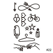 Load image into Gallery viewer, Simple Black Small Fresh Tattoo Stickers Waterproof Long Lasting Tattoo Stickers Arm Leg Chest Body Art Tattoo Stickers