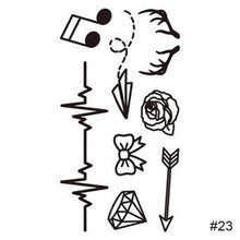 Load image into Gallery viewer, Simple Black Small Fresh Tattoo Stickers Waterproof Long Lasting Tattoo Stickers Arm Leg Chest Body Art Tattoo Stickers