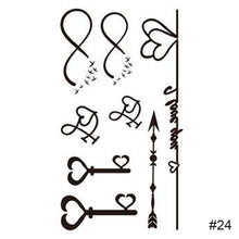 Load image into Gallery viewer, Simple Black Small Fresh Tattoo Stickers Waterproof Long Lasting Tattoo Stickers Arm Leg Chest Body Art Tattoo Stickers