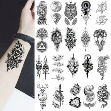 Load image into Gallery viewer, Temporary Small Fresh Black Tattoo Stickers Waterproof Long Lasting Tattoo Stickers Arm Leg Chest Body Art Tattoo