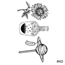 Load image into Gallery viewer, Temporary Small Fresh Black Tattoo Stickers Waterproof Long Lasting Tattoo Stickers Arm Leg Chest Body Art Tattoo