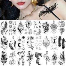 Load image into Gallery viewer, Small Fresh Black Tattoo Stickers Waterproof Long Lasting Tattoo Stickers Body Art Tattoo For Women Men