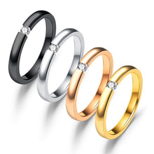 Load image into Gallery viewer, Popular Fashion Stainless Steel Diamond Ring Couple Ring Micro Set Zircon Ring Simple Design for Women Men