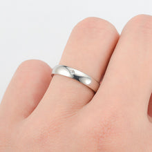 Load image into Gallery viewer, 4mm Popular Fashion Stainless Steel Diamond Ring Couple Ring Micro Set Zircon Ring Simple Design for Women Men