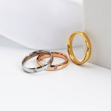 Load image into Gallery viewer, 4mm Popular Fashion Stainless Steel Diamond Ring Couple Ring Micro Set Zircon Ring Simple Design for Women Men