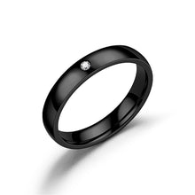 Load image into Gallery viewer, 4mm Popular Fashion Stainless Steel Diamond Ring Couple Ring Micro Set Zircon Ring Simple Design for Women Men