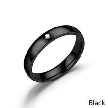 Load image into Gallery viewer, 4mm Popular Fashion Stainless Steel Diamond Ring Couple Ring Micro Set Zircon Ring Simple Design for Women Men