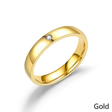 Load image into Gallery viewer, 4mm Popular Fashion Stainless Steel Diamond Ring Couple Ring Micro Set Zircon Ring Simple Design for Women Men
