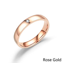 Load image into Gallery viewer, 4mm Popular Fashion Stainless Steel Diamond Ring Couple Ring Micro Set Zircon Ring Simple Design for Women Men