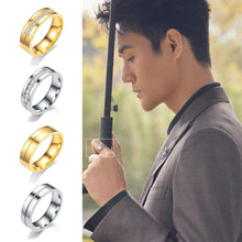 Load image into Gallery viewer, 6mm Popular Fashion Titanium Steel Ring Couple Gold Silver Stainless Steel Zircon Ring Hand Jewelry Simple Design for Women Men