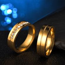Load image into Gallery viewer, 6mm Popular Fashion Titanium Steel Ring Couple Gold Silver Stainless Steel Zircon Ring Hand Jewelry Simple Design for Women Men