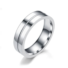 Load image into Gallery viewer, 6mm Popular Fashion Titanium Steel Ring Couple Gold Silver Stainless Steel Zircon Ring Hand Jewelry Simple Design for Women Men