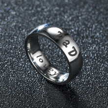 Load image into Gallery viewer, 6mm Polished Silver Titanium Ring Stainless Steel Rings Family Member Rings For Women Man Hand Jewelry Love You Mom Dad Son Daughter