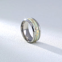 Load image into Gallery viewer, Fashion Luminous Ring Retro Stainless Steel Finger Ring 8mm Glowing In Dark Love Heart Couple Fluorescent Rings Wedding Bands Jewelry For Women Men Gift
