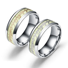 Load image into Gallery viewer, Fashion Luminous Ring Retro Stainless Steel Finger Ring 8mm Glowing In Dark Couple Fluorescent Rings Wedding Bands Jewelry For Women Men Gift