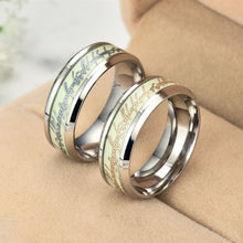 Load image into Gallery viewer, Fashion Luminous Ring Retro Stainless Steel Finger Ring 8mm Glowing In Dark Couple Fluorescent Rings Wedding Bands Jewelry For Women Men Gift