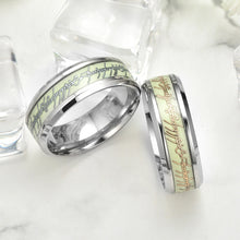 Load image into Gallery viewer, Fashion Luminous Ring Retro Stainless Steel Finger Ring 8mm Glowing In Dark Couple Fluorescent Rings Wedding Bands Jewelry For Women Men Gift