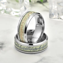 Load image into Gallery viewer, Fashion Luminous Ring Retro Stainless Steel Finger Ring 8mm Glowing In Dark Couple Fluorescent Rings Wedding Bands Jewelry For Women Men Gift