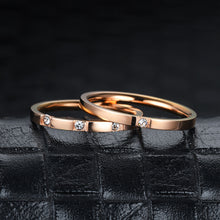Load image into Gallery viewer, Titanium Steel Rings Minimalist Stainless Steel Thin Ring Cubic Zircon For Women Men Jewelry Accessories Valentine'S Day Gifts