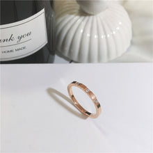 Load image into Gallery viewer, Titanium Steel Rings Minimalist Stainless Steel Thin Ring Cubic Zircon For Women Men Jewelry Accessories Valentine'S Day Gifts