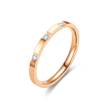 Load image into Gallery viewer, Titanium Steel Rings Minimalist Stainless Steel Thin Ring Cubic Zircon For Women Men Jewelry Accessories Valentine'S Day Gifts