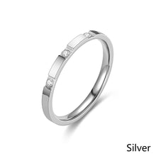 Load image into Gallery viewer, Titanium Steel Rings Minimalist Stainless Steel Thin Ring Cubic Zircon For Women Men Jewelry Accessories Valentine'S Day Gifts