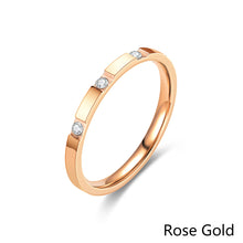 Load image into Gallery viewer, Titanium Steel Rings Minimalist Stainless Steel Thin Ring Cubic Zircon For Women Men Jewelry Accessories Valentine'S Day Gifts