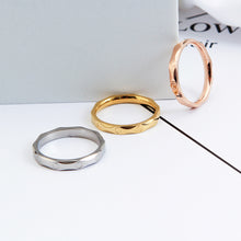 Load image into Gallery viewer, 3mm Titanium Steel Thin Ring Couple Stainless Steel Ring Hand Jewelry Simple Design Wedding Rings for Women Men